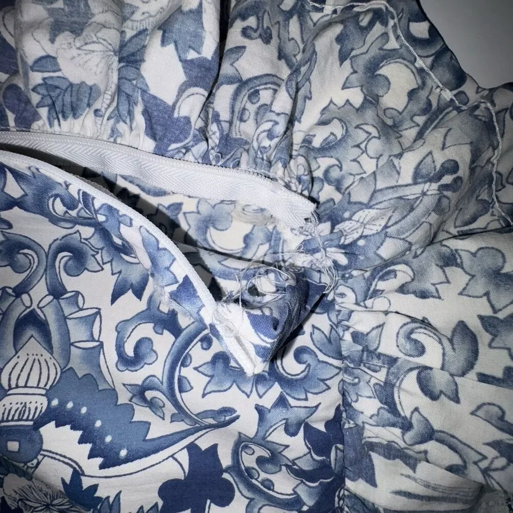 Vintage Ralph Lauren Blue Porcelain Tamarind Chinoiserie Pillow Cover 18 x 18